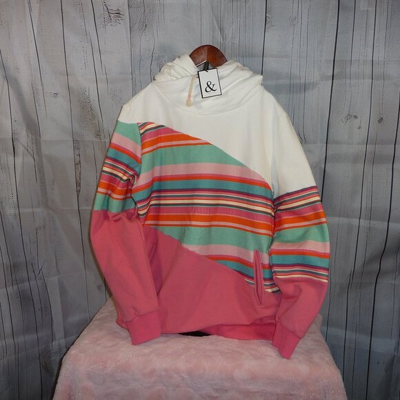 Ampersand & AVE - Ampersand & Ave - Single Hood Sweatshirt - Malibu Beach - Whit - Picture 1 of 9